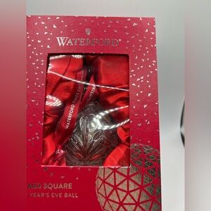 2017 Waterford Times Square Crystal Ornament with Red and Silver Accents